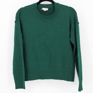 a.n.a $59 Small Forest Green Textured Crew Neck Reverse Seam Oversized Sweater